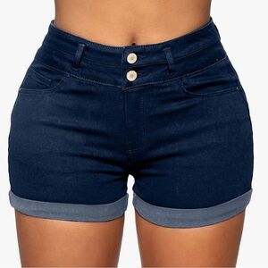 Romastory High Waisted Stretch Denim Shorts – Medium & Large – NWT